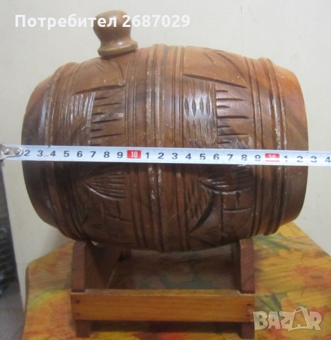 старо дървено буре бъкел със стойка - буренце бъчва бъчвичка, снимка 2 - Други - 31611141