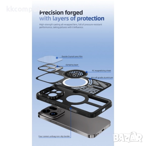 Калъф + протектор ABEEL за Oppo Find X9 Pro 5G – магнитен алуминиев кейс с охлаждане и защита на кам, снимка 6 - Калъфи, кейсове - 52686772