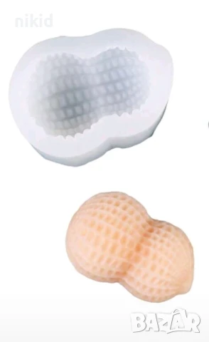 3D Голям фъстък в обвивка силиконов молд форма фондан шоколад гипс смола свещ сапун декор, снимка 3 - Форми - 51268608