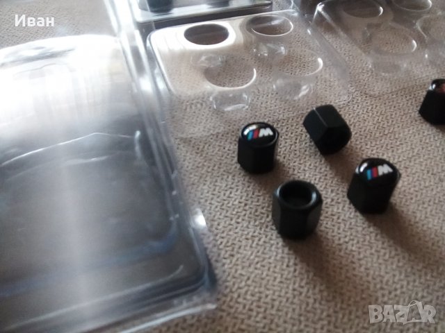 Качественни черни капачки за вентили на гуми с емблема BMW M и Ауди Audi S line кола автомобил, снимка 4 - Аксесоари и консумативи - 30582159