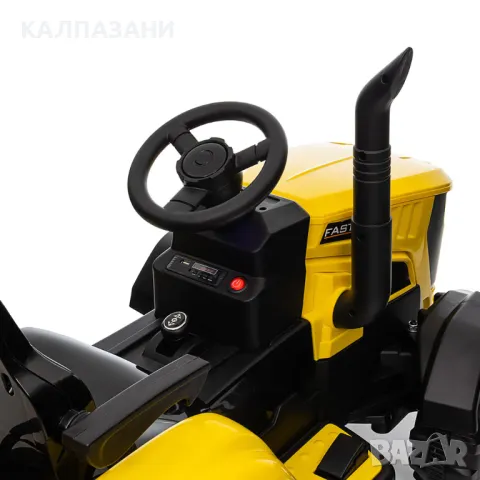Трактор Акумулаторен с Ремарке 12V с родителски контрол Жълт 8390080-2BR / HL-3388, снимка 10 - Коли, камиони, мотори, писти - 47438692