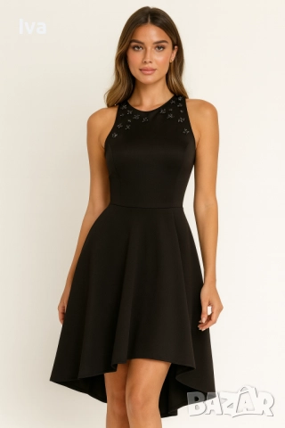 Перфектната новогодишна черна рокля с гол гръб – S и M размери