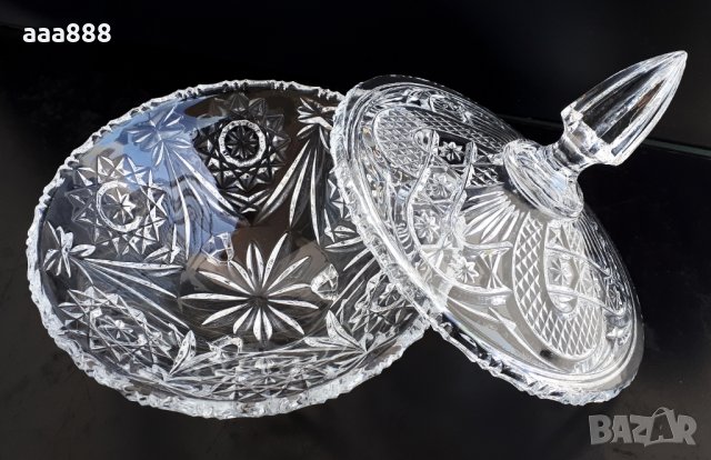 Бонбониера чешки кристал, снимка 5 - Прибори за хранене, готвене и сервиране - 31542314