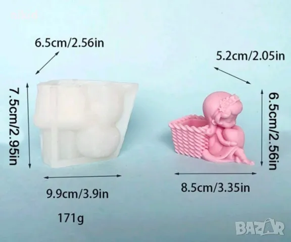 3D момиче момиченце със сърце ❤  кашпа саксия моливник силиконов молд форма калъп гипс смола декор, снимка 6 - Форми - 49215451