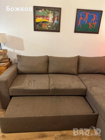 разтегателен диван с лежанка в София, снимка 4 - Дивани и мека мебел - 52485830