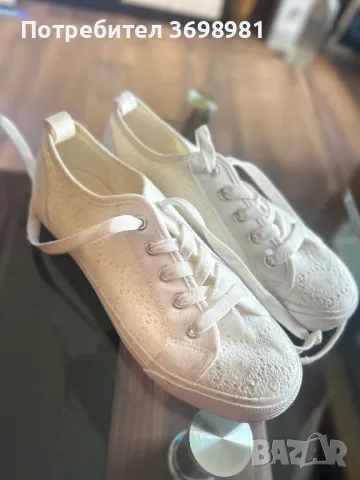 Бели дамски обувки / кецове от плат, 39 номер – 30 лв, снимка 1