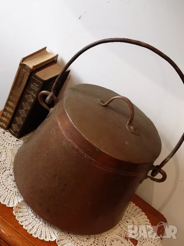 старинен меден котел 15 литра , снимка 2 - Други - 50536816