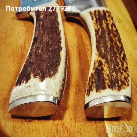 Ловни масивни ножове с дръжки от еленов рог, снимка 2 - Ножове - 49869257