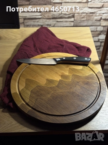 Ръчно декорирана дървена кръгла дъска 