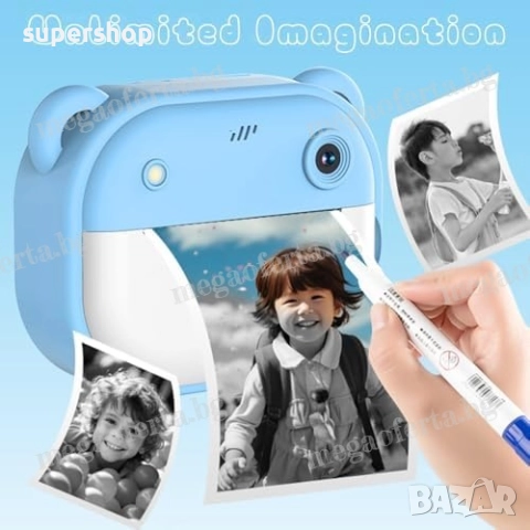 Детски Фотоапарат камера с незабавен печат и функции „Направи си сам“, снимка 11 - Други - 52447412