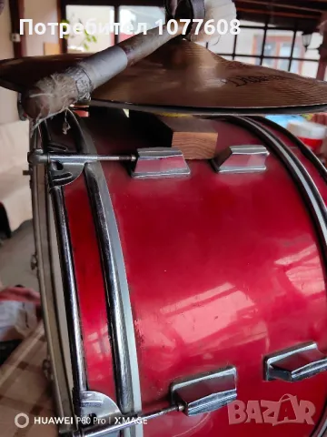 БАС КАСА/МАРШОВ БАРАБАН/ТЪПАН 22 ИНЧА С ЧИНЕЛИ И КИЯК, снимка 4 - Ударни инструменти - 49816340