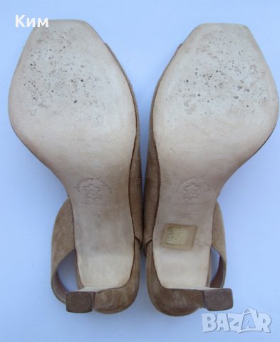 Обувки на висок ток Carven телесен велур н.38, снимка 3 - Дамски обувки на ток - 29562495