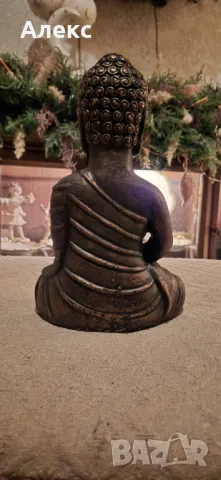 Буда, Будизъм– Масивна фигура, 1.3кг, 23см, снимка 4 - Статуетки - 39759519