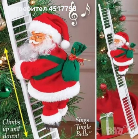 Електрическа играчка – катерещ се по стълба Дядо Коледа