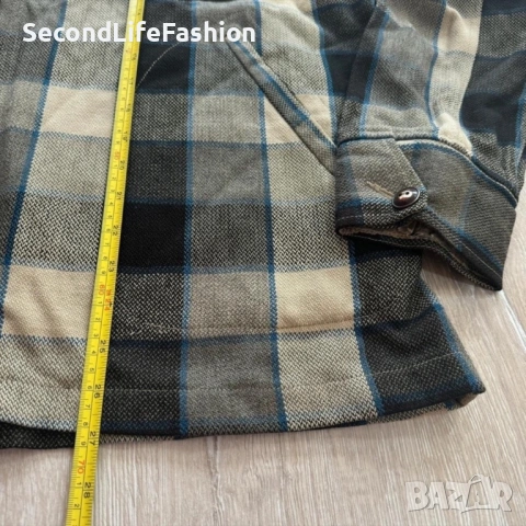 Мъжка карирана риза с цип, винтидж, G-Star Raw, вълна и акрил размер L, снимка 4 - Ризи - 53047077