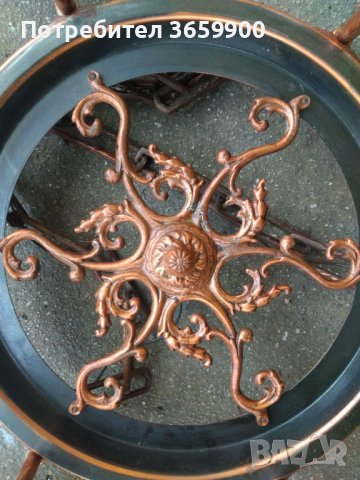 Полилей ,6-ца,от 80-те, с медни орнаменти, снимка 2 - Антикварни и старинни предмети - 42485052