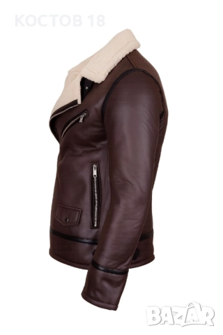 Мъжко зимно яке от набук – 3484 тъмнокафяво, снимка 6 - Якета - 51834623