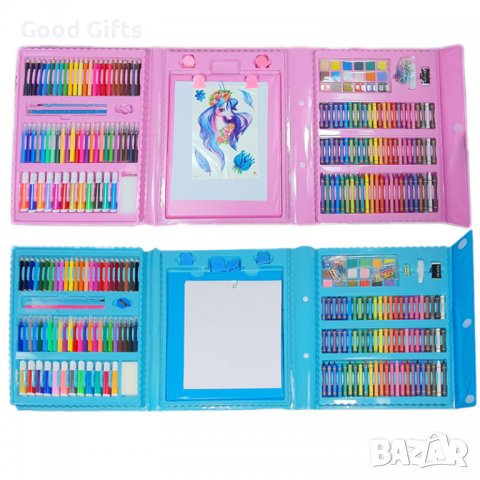 Креативен арт комплект куфар 208 елемента Флумастери, моливи, пастели, снимка 2 - Рисуване и оцветяване - 38284052