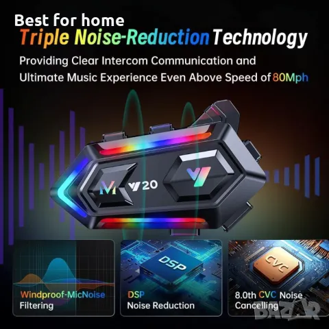 Bluetooth слушалка за мотоциклетна каска WNJACO Y20, снимка 5 - Аксесоари и консумативи - 48457865