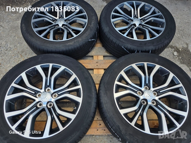 Лети джанти 18ки 5х114.3 Mitsubishi + летни гуми 225/55/18 Falken, снимка 2 - Гуми и джанти - 54012747