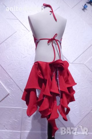 Червена детска рокля за спортни танци, снимка 4 - Детски рокли и поли - 42842813
