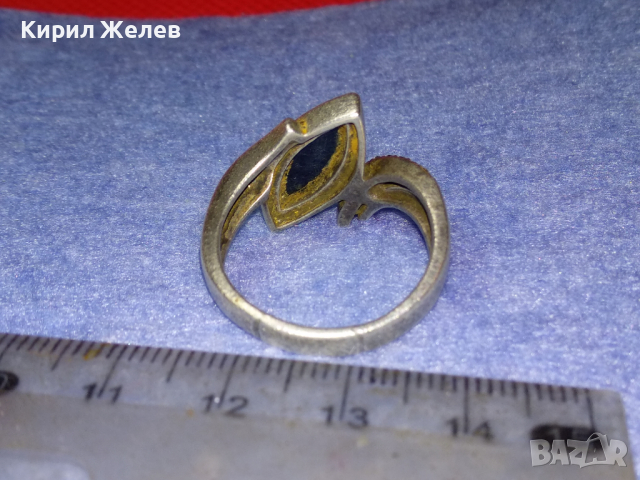 РАЗКОШЕН СКЪПОЦЕНЕН СРЕБЪРЕН ПРЪСТЕН СРЕБРО 925 с ШЛИФОВАН ЧЕРЕН ОНИКС и  ФАСЕТИРАНИ ЦИРКОНИ 43795, снимка 7 - Пръстени - 44659428