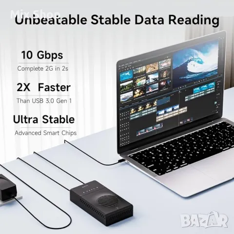 NVMe M.2 Duplicator Dual Slot Duplication Enclosure, снимка 3 - Друга електроника - 49649788