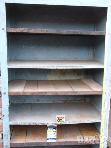 Български Метален Инструментален ШКАФ 165x61x61см Работнa МАСА Етажеркa Стелажи 9 бр. Рафтове БАРТЕР, снимка 3 - Стелажи и щандове - 51946540