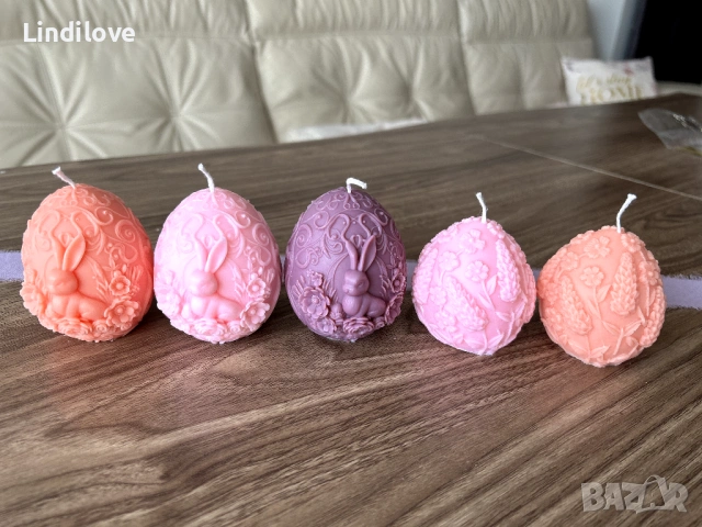 Ръчно изработена соева свещ великденско яйце, снимка 7 - Декорация за дома - 53898642