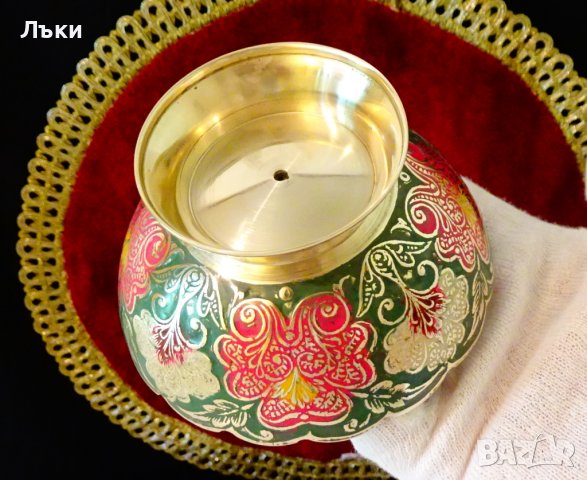 Бронзова бонбониера,клетъчен емайл,паун. , снимка 8 - Антикварни и старинни предмети - 37120985