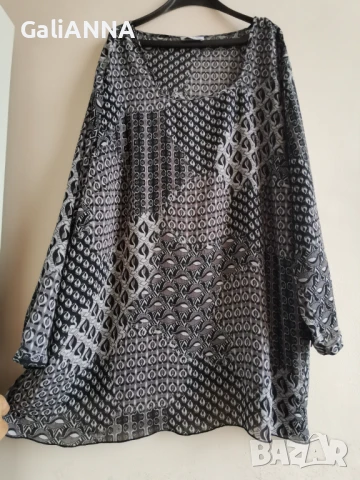 СТРАХОТНА ЕФИРНА ТУНИКА 4XL-5XL, снимка 5 - Туники - 51009773