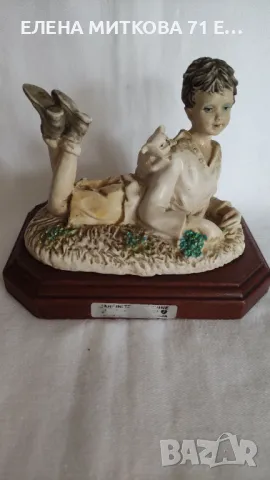 2 португалски порцеланови статуетки върху дървена основа Magnifite Genuine Tulip, снимка 2 - Антикварни и старинни предмети - 48760831