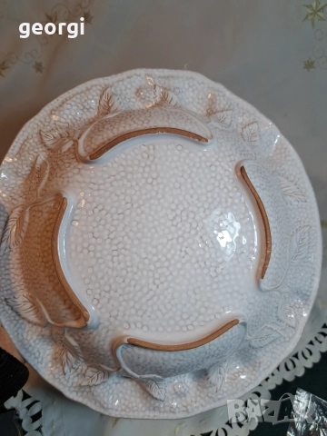 Порцеланова купа фруктиера с позлата М1, снимка 6 - Аксесоари за кухня - 52983433