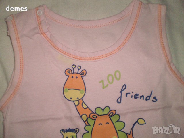  Ново бебешко розово боди без ръкав, размер 68