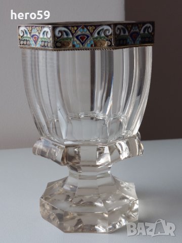 Стара Руска чаша с емайл-сребро 88/сребърна сребърни сребърно,злато/, снимка 3 - Антикварни и старинни предмети - 40112071