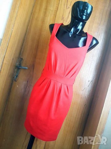 Къса червена рокля тип балон С/М, снимка 1 - Рокли - 29580561