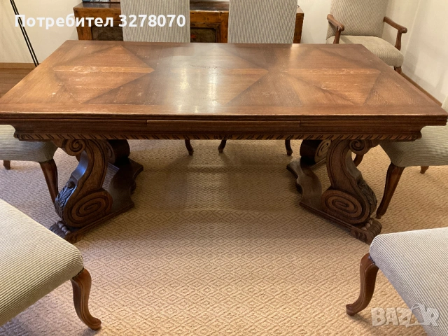 Френска антична маса от масивно дърво, снимка 3 - Антикварни и старинни предмети - 54095520