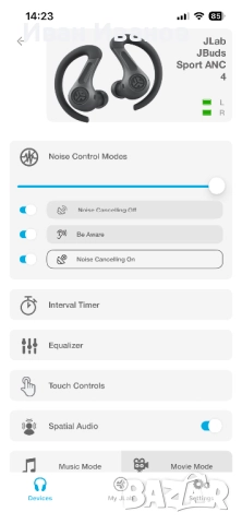 Jlab Jbuds Sport ANC Bluetooth слушалки, снимка 5 - Bluetooth слушалки - 52110520