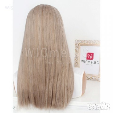 Дълга руса права перука с бретон Валерия, снимка 8 - Аксесоари за коса - 30918327