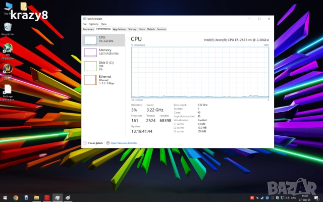 40 ядра / 80 нишки Компютър с Windows 11 и Офис пакет, снимка 2 - Работни компютри - 52130645