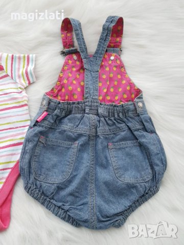 Дънков гащеризон H&M и боди F&F 6-9 месеца, снимка 4 - Бебешки гащеризони - 29526048