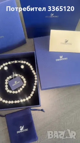 Комплект Swarowski, снимка 3 - Колиета, медальони, синджири - 50178874