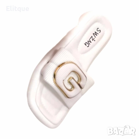 Стилни дамски ежедневни чехли с акцент отпред, снимка 6 - Чехли - 52879818