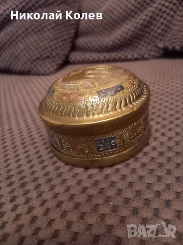 Ретро месингова кутийка за бижута, снимка 4 - Антикварни и старинни предмети - 40016778