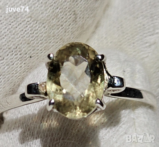 СРЕБЪРЕН ПРЪСТЕН С ЕСТЕСТВЕН СУЛТАНИТ (ТУРЦИЯ)  СЕРТИФИКАТ, снимка 2 - Пръстени - 53297493