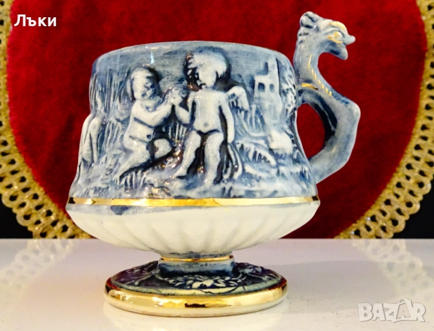 Порцеланова чаша Capodimonte,ангели,злато. , снимка 8 - Антикварни и старинни предмети - 51824516