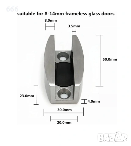 2 броя Водачи за плъзгаща се стъклена врата, снимка 5 - Други стоки за дома - 53036834