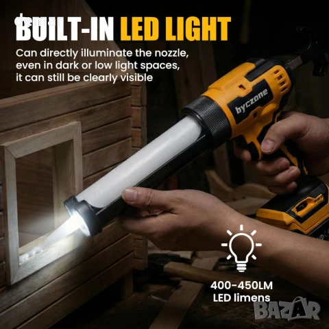 Електрически безжичен пистолет за силикон с 2X2000mAh батерии, против прокапване, LED светлина, снимка 6 - Други инструменти - 54029090