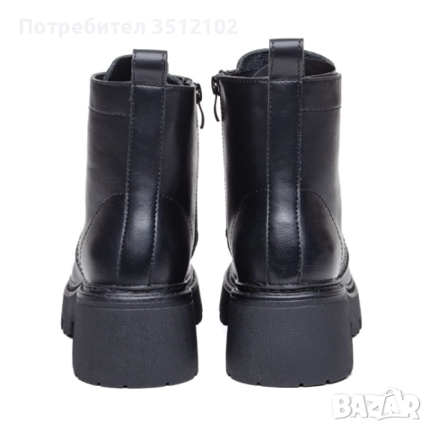 ТОП МОДЕЛ Дамски черни боти Mat Star, снимка 4 - Дамски боти - 52803576