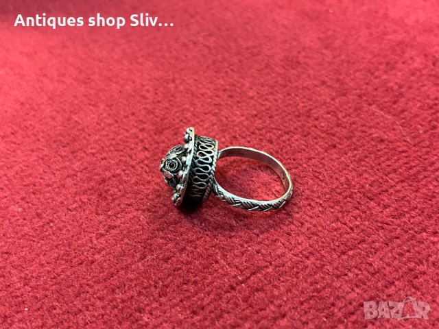Уникален сребърен пръстен филигран СБХ. №3318, снимка 3 - Антикварни и старинни предмети - 39344863